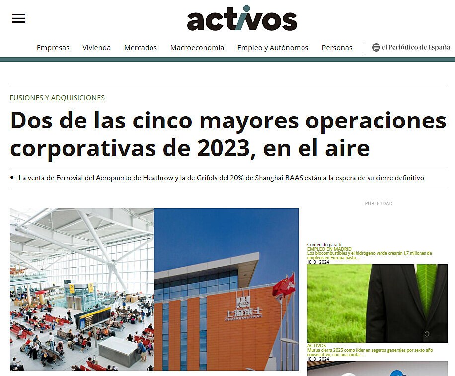 Dos de las cinco mayores operaciones corporativas de 2023, en el aire